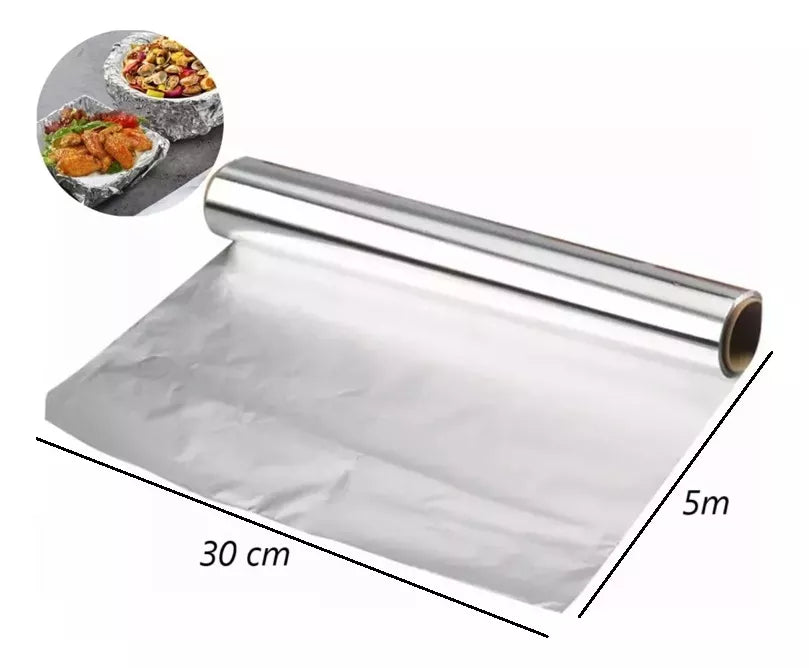Papel Aluminio Cocina Alimentos Rollo Papel Aluminio 5mts