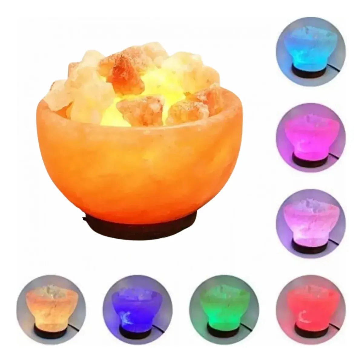 Lampara De Sal Del Himalaya Rgb Luz Multicolor Decorativa 0.7kg