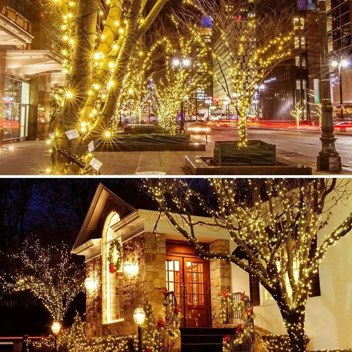 Guirnaldas Jardin Luces De Navidad Luces Navidad 100led 10mt