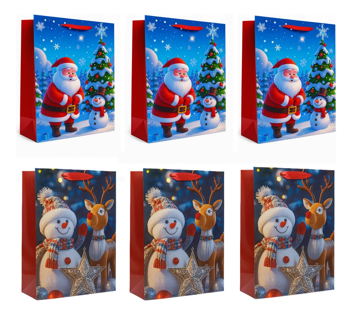 X6 Bolsa De Regalo Navidad Bolsa Navideña 26x18x10cm M