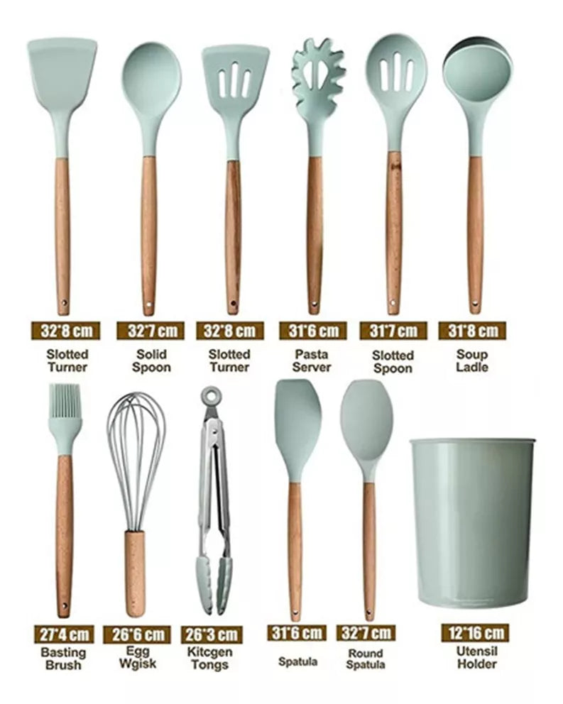 Set X12 Utensilios De Cocina Antiadherentes