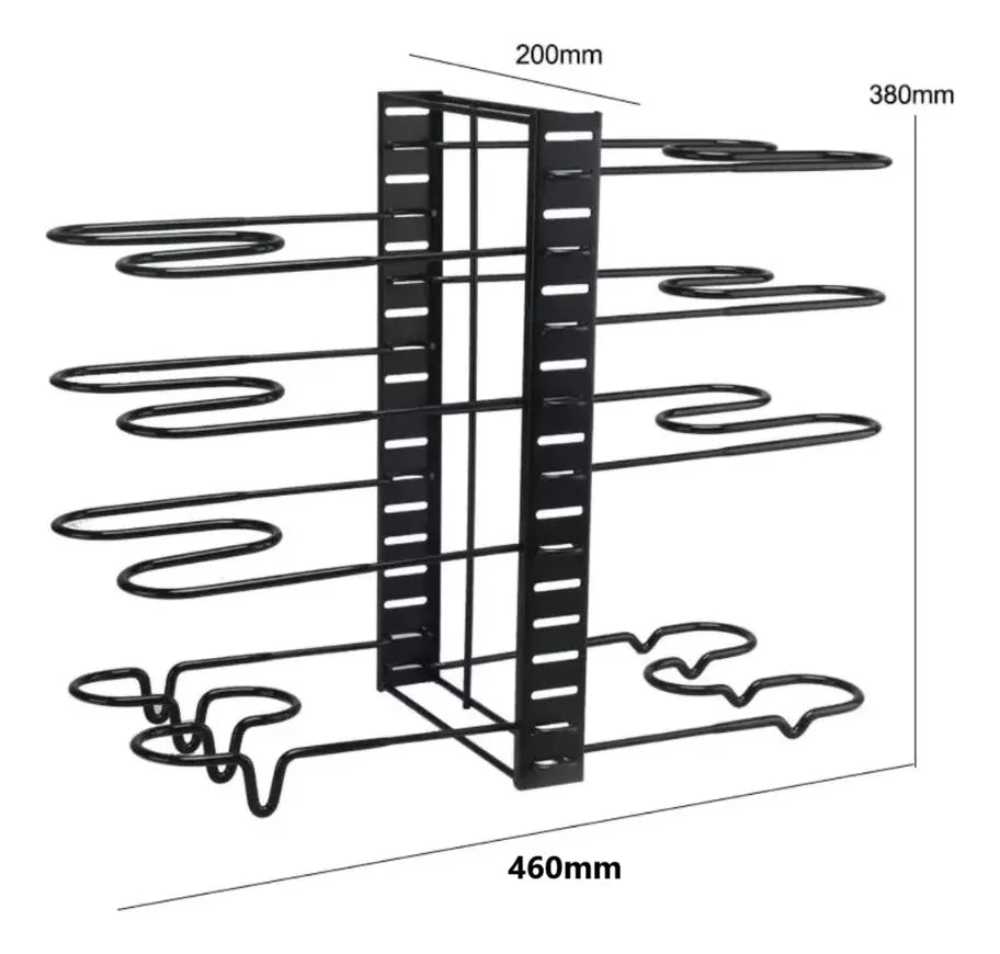 Organizador Ajustable 8 Niveles Para Ollas Sartenes Y Tapas