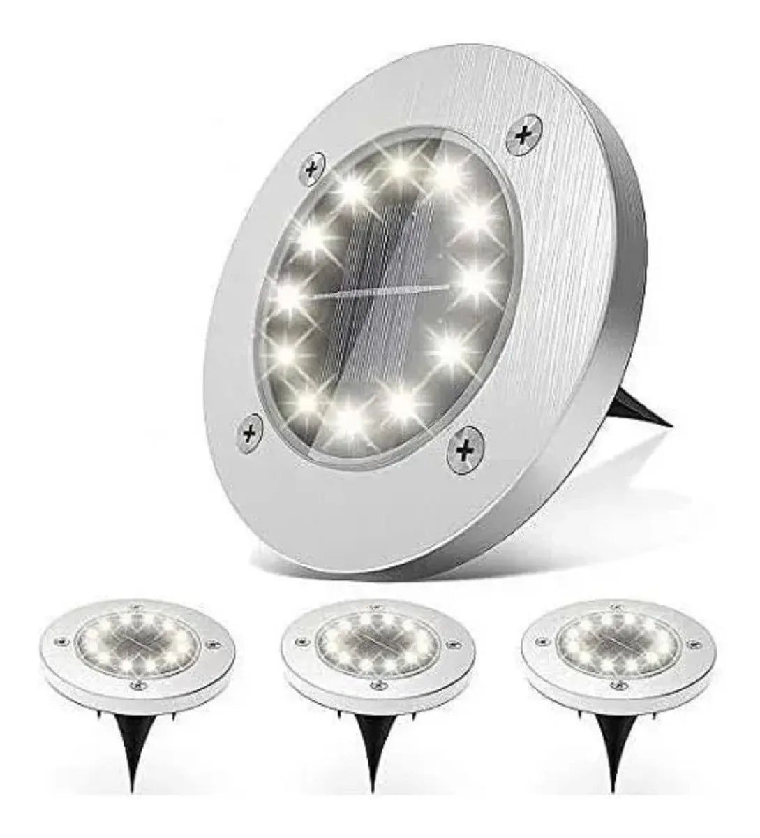 Focos Solar Lamparas De Pie Luces Led Exterior 8 Led X4focos