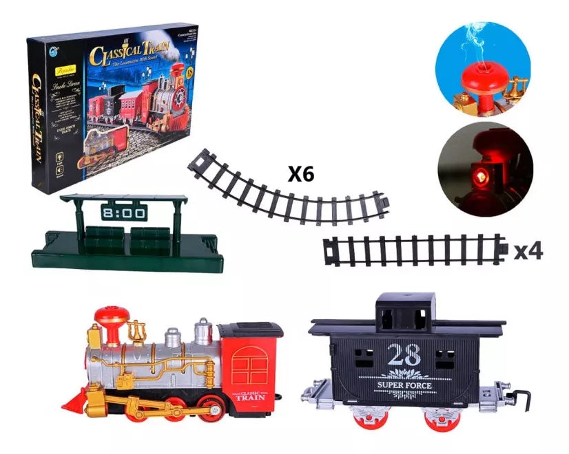 Tren Juguete Juguetes Tren Electrico Humo Para Navidad 13pcs