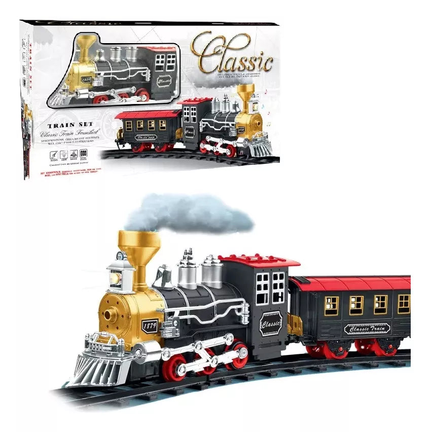 Tren Juguete Juguetes Tren Electrico Humo Para Navidad 8pcs