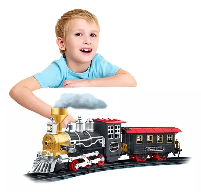 Tren Juguete Juguetes Tren Electrico Humo Para Navidad 8pcs