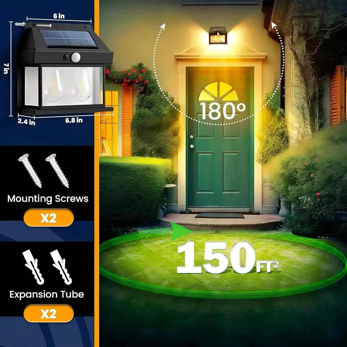 Faroles Solares Exteriores Focos Led Terraza Farol Doble