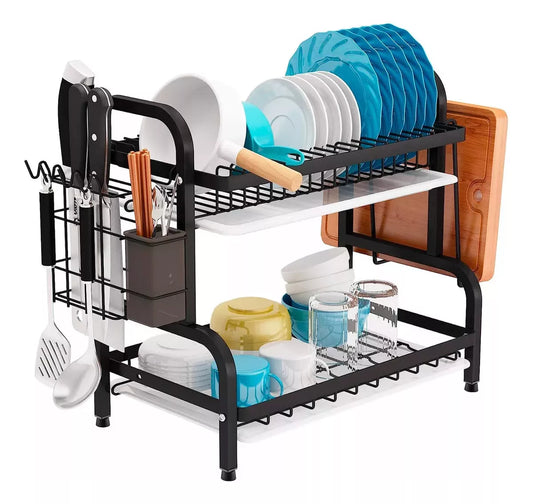 Escurridor De Loza Secaplatos Acero Inoxidable 2 Niveles