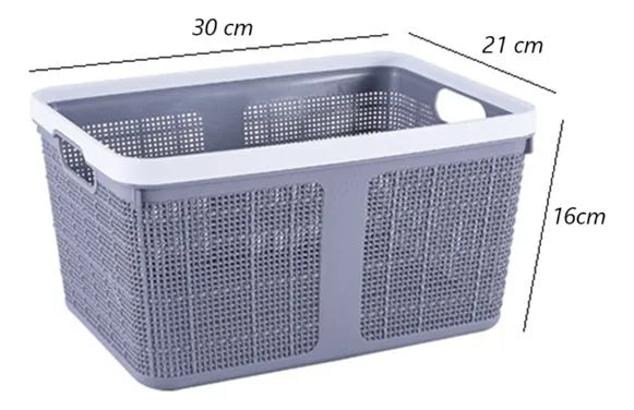 Canasto Plastico Caja Organizadora Cesta Rectangular 30x16cm