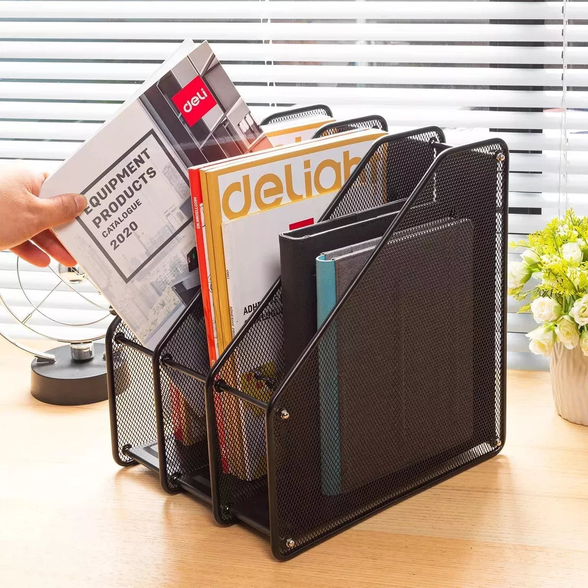 Organizador Revistero Libros Escritorio Metalico 3 Niveles