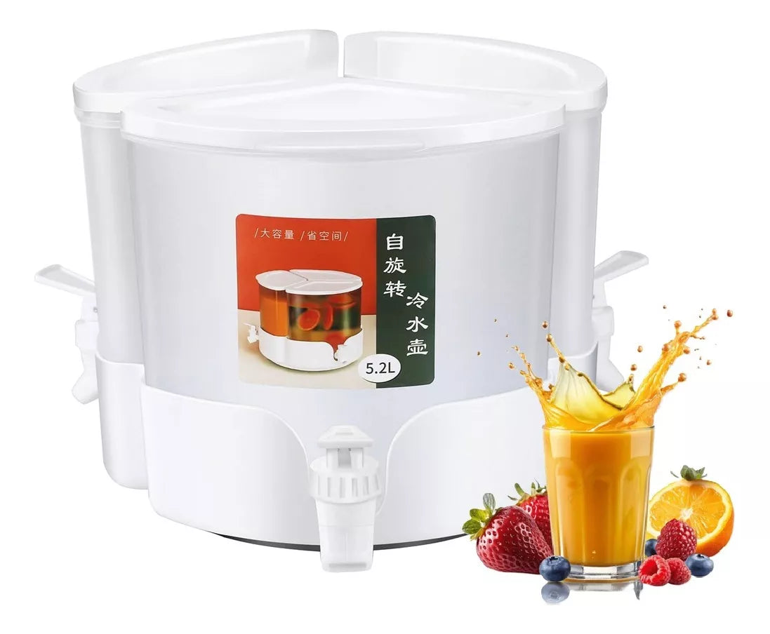 Jarra Dispensador De Bebidas 3 Tanques Giratorio 360° 5.2l