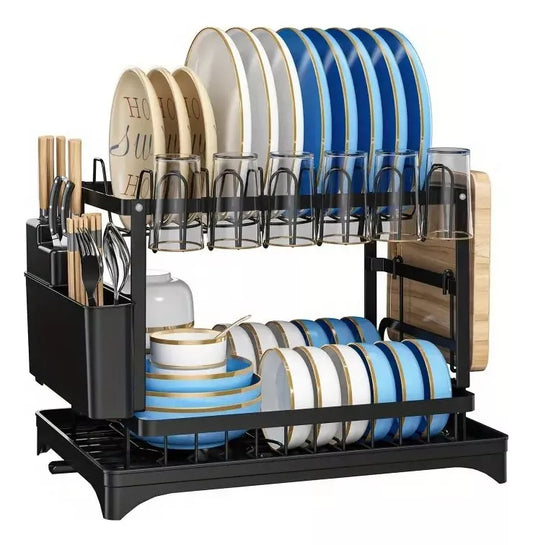 Secador Escurridor De Loza Secaplatos Inoxidable 2 Niveles