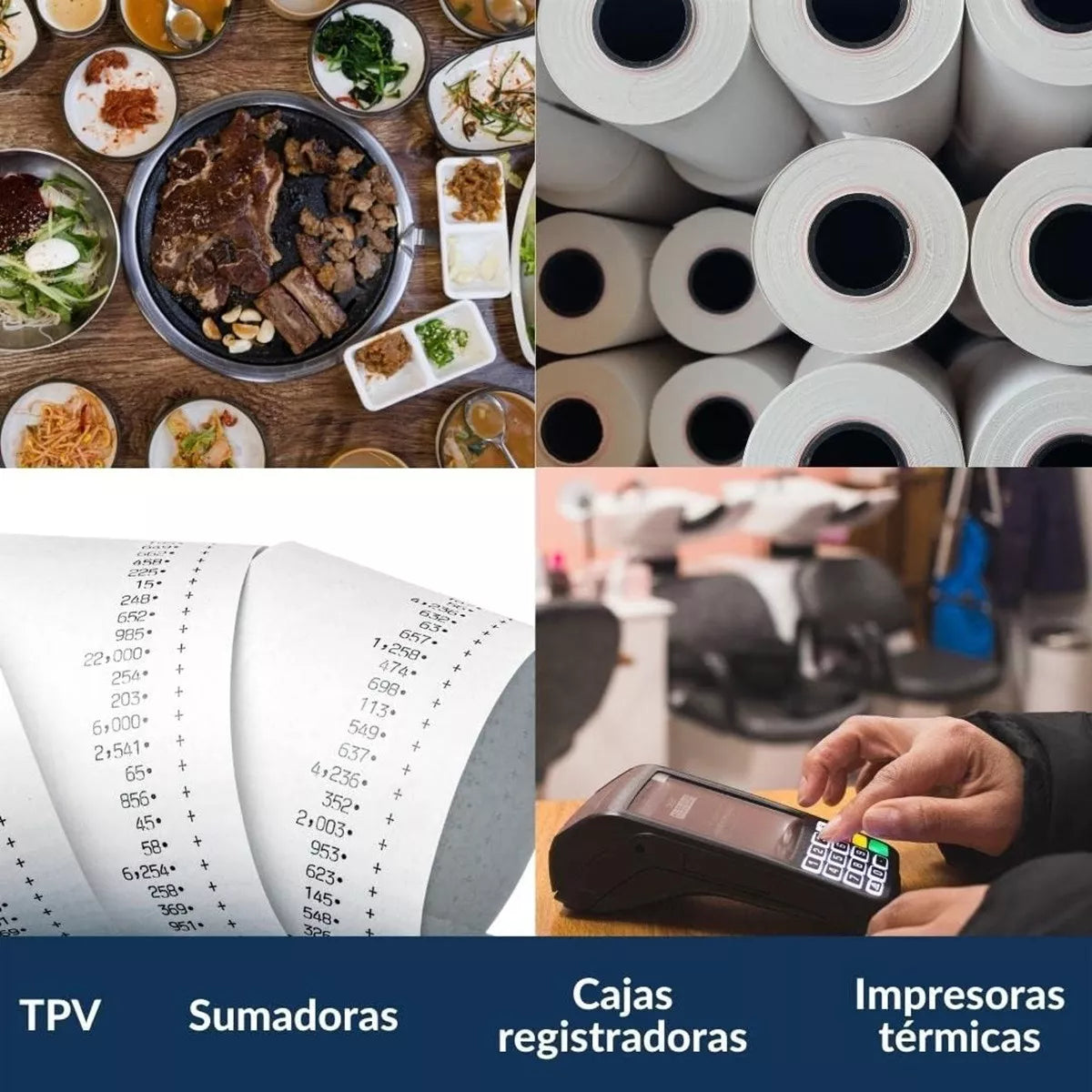 Pack 20 Rollos Papel Térmico De 80mmx80mt Boleta Color Blanco 80mts