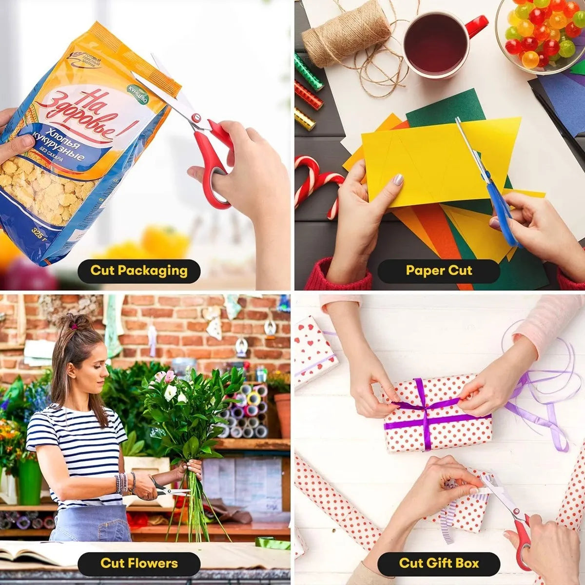Juego Set De 3 Tijeras Multiuso Escolar Casa Sastre Pack