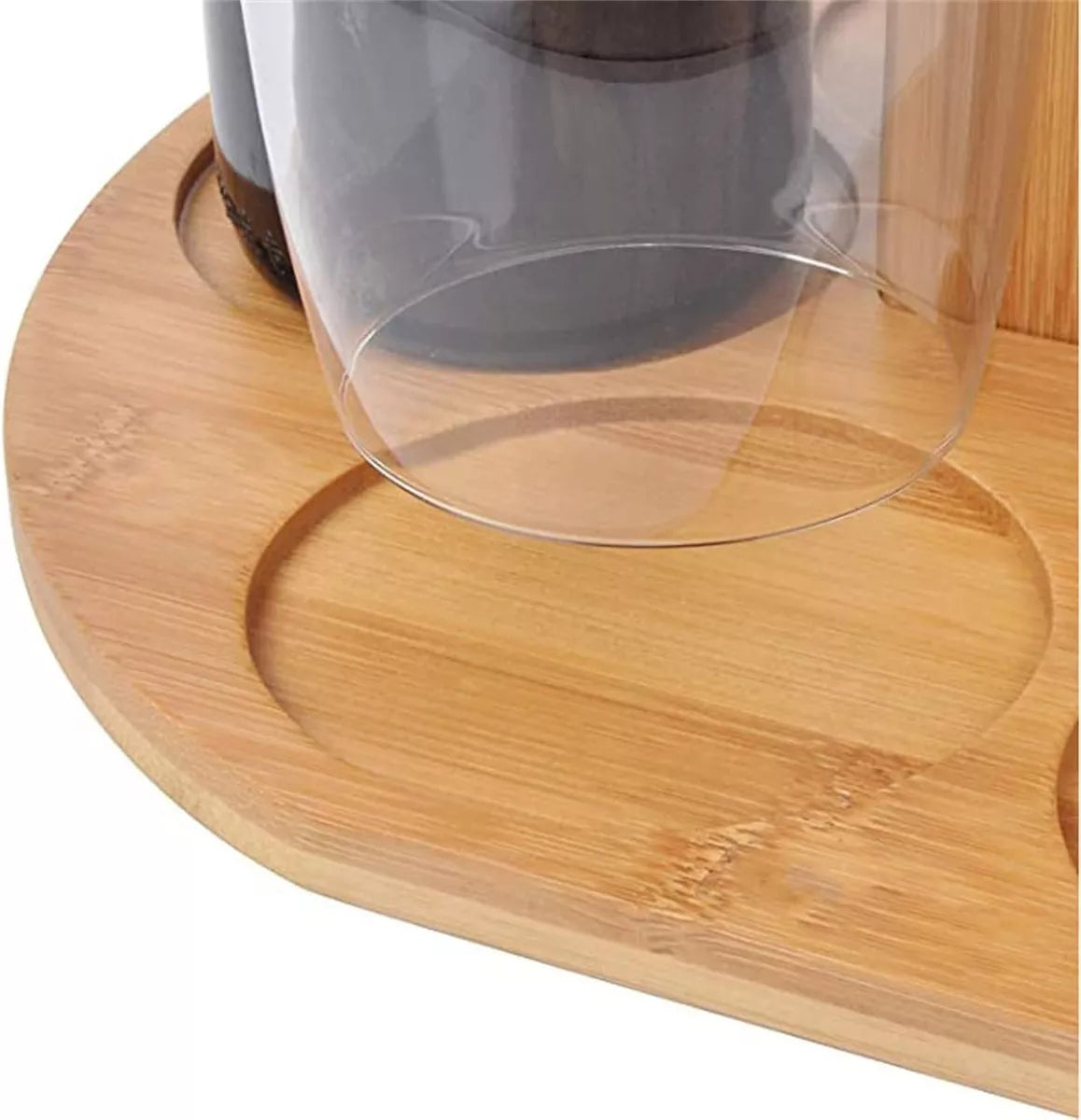 Porta Vinos Soporte Para Copas Y Botellas De Vino De Bambu