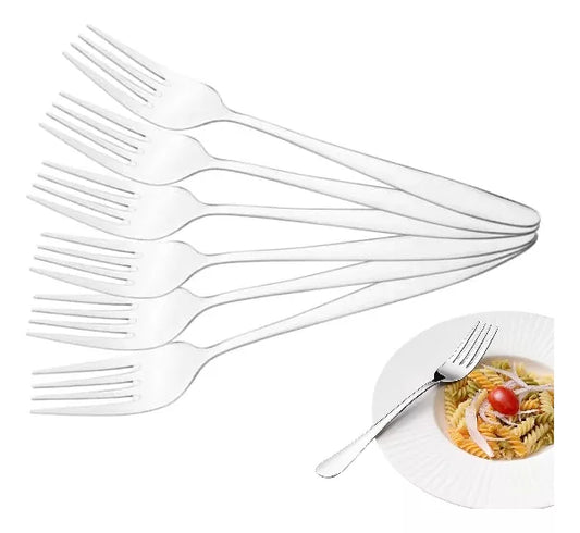 Pack X6 Tenedores Para Servir Acero Inoxidable Para Asados