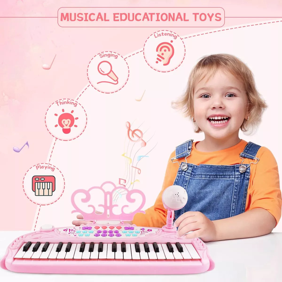 Piano Musical Infantil Teclado Musical 37teclas C/microfono
