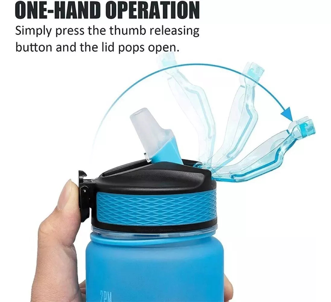 Botella De Agua 1 Litro Motivacional Deportiva Agua Diaria