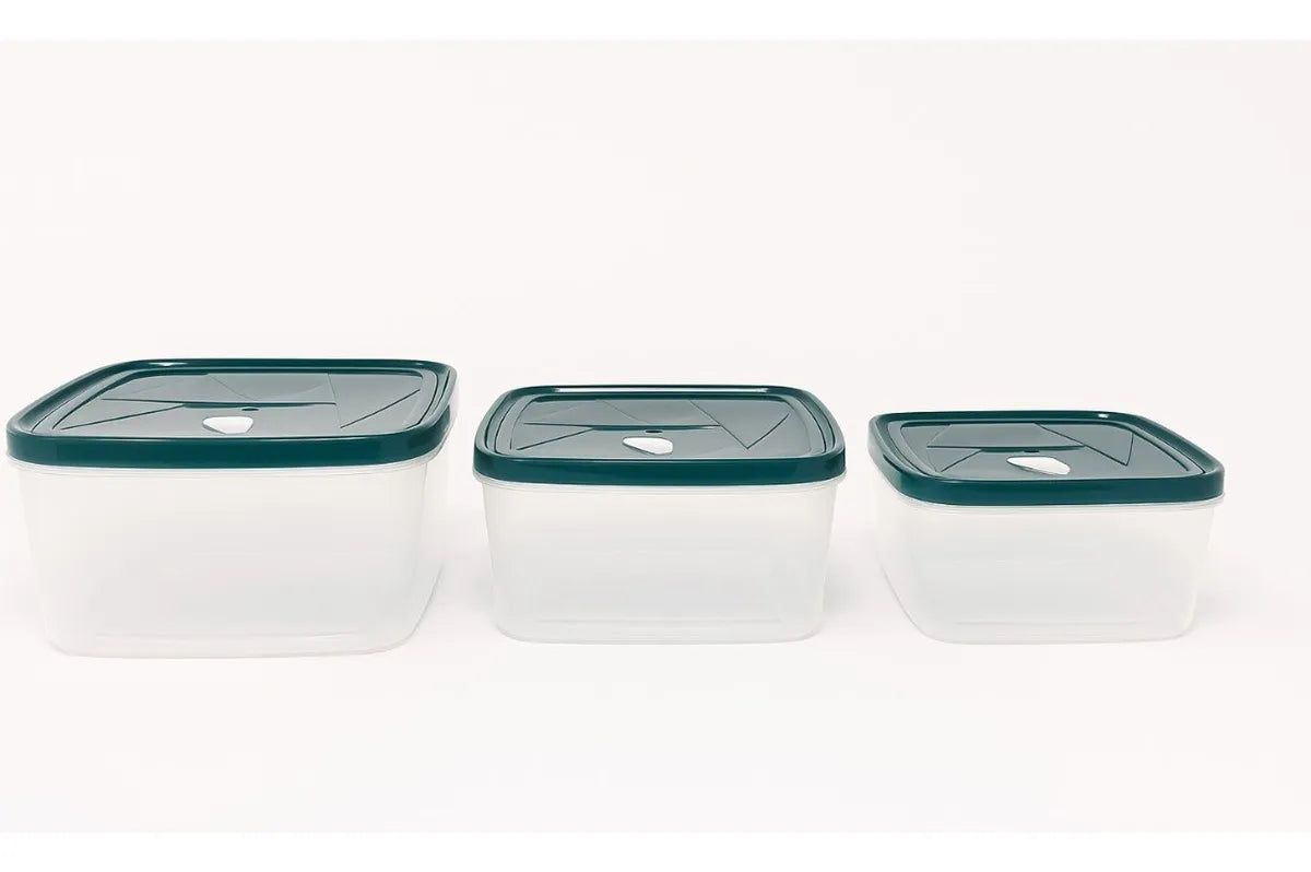 Set X3 Taper Rectangular Potes Plasticos Contenedores Comida