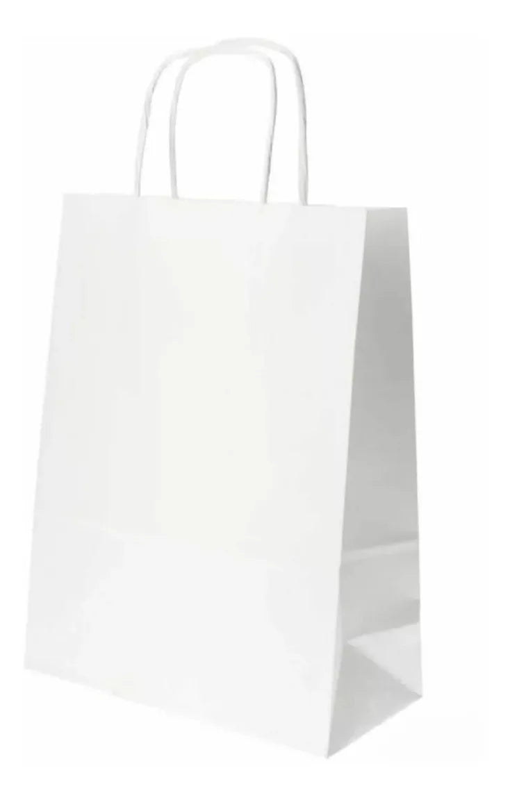 X12 Bolsas De Papel Kraft Talla L Bolsas Con Asa 33x26x12cm