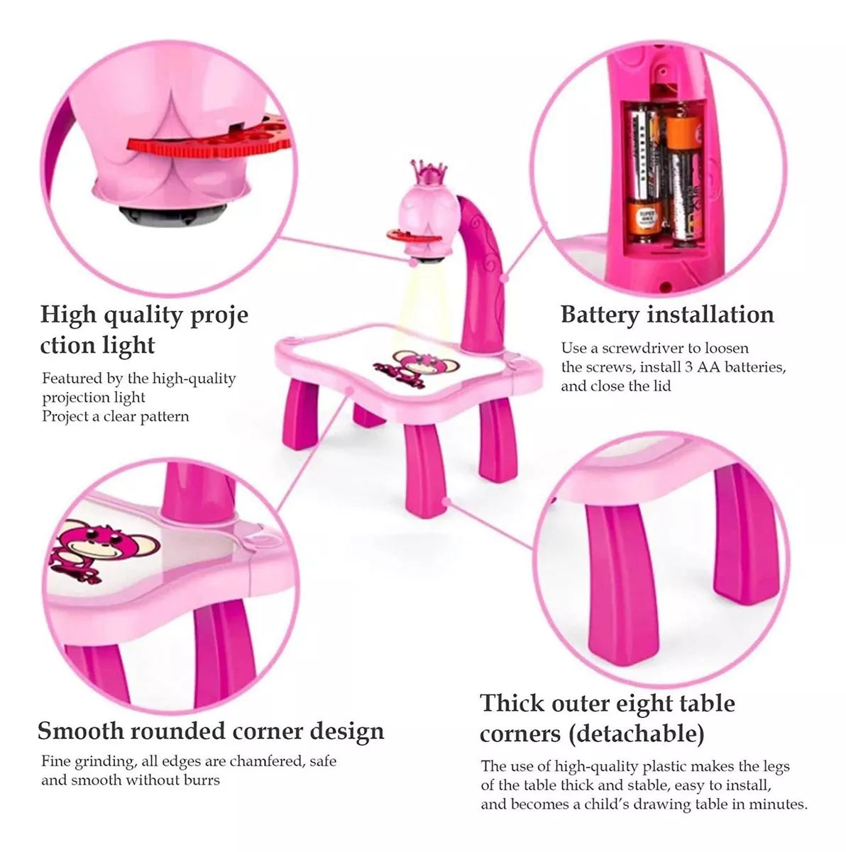 Mesa Magica Pizarra Led Proyector Para Pintar Dibujar Niños