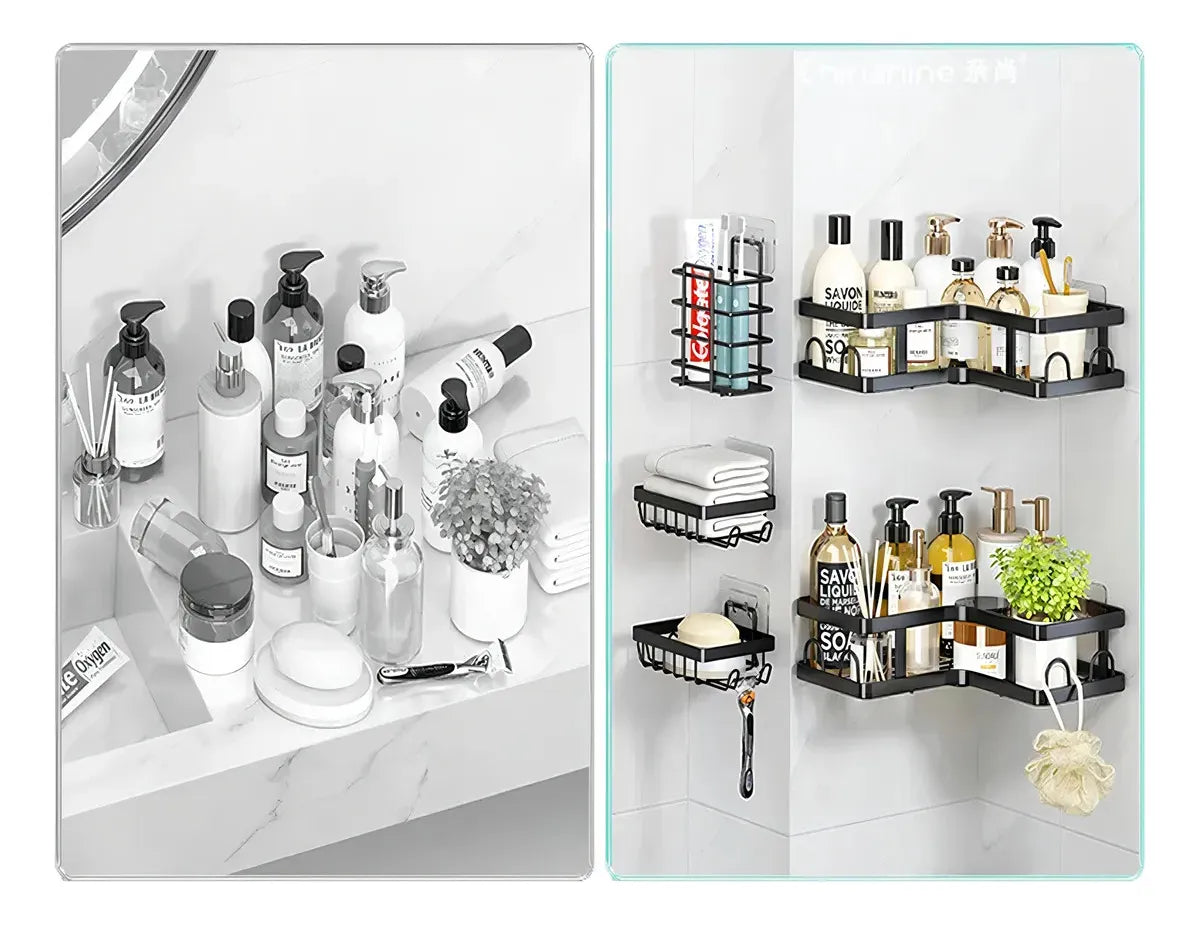 Set X5 Pcs Organizador Ducha Baño Repisa Esquinero Jabonera