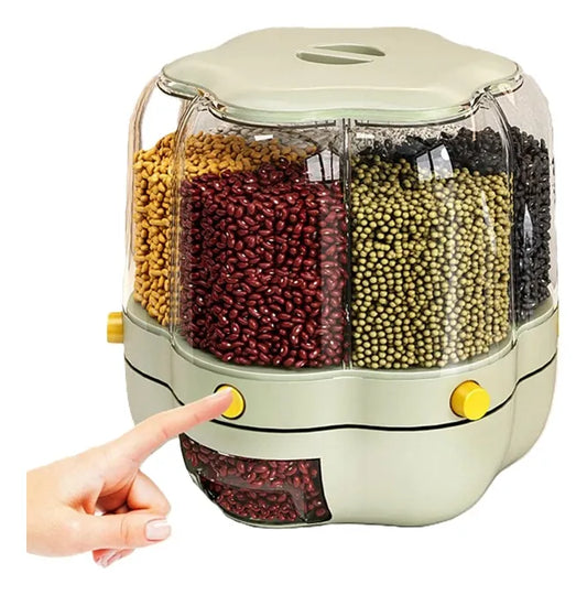 Dispensador De Granos Cereal Giratorio 6 Divisiones 360°