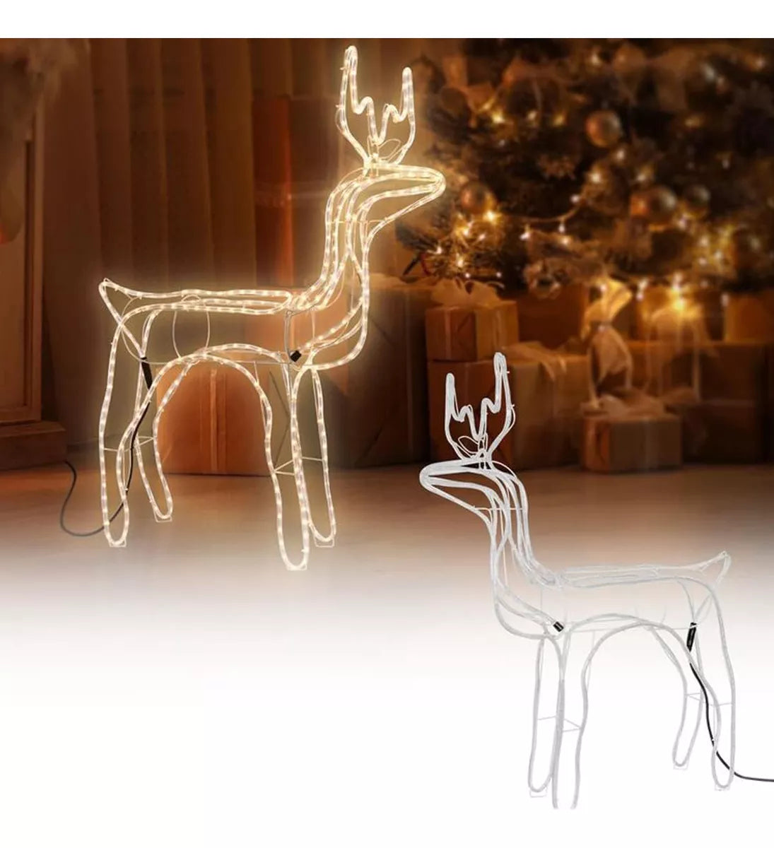 Reno Navideno Luz Renos De Navidad Reno Navideño Luces 85cm
