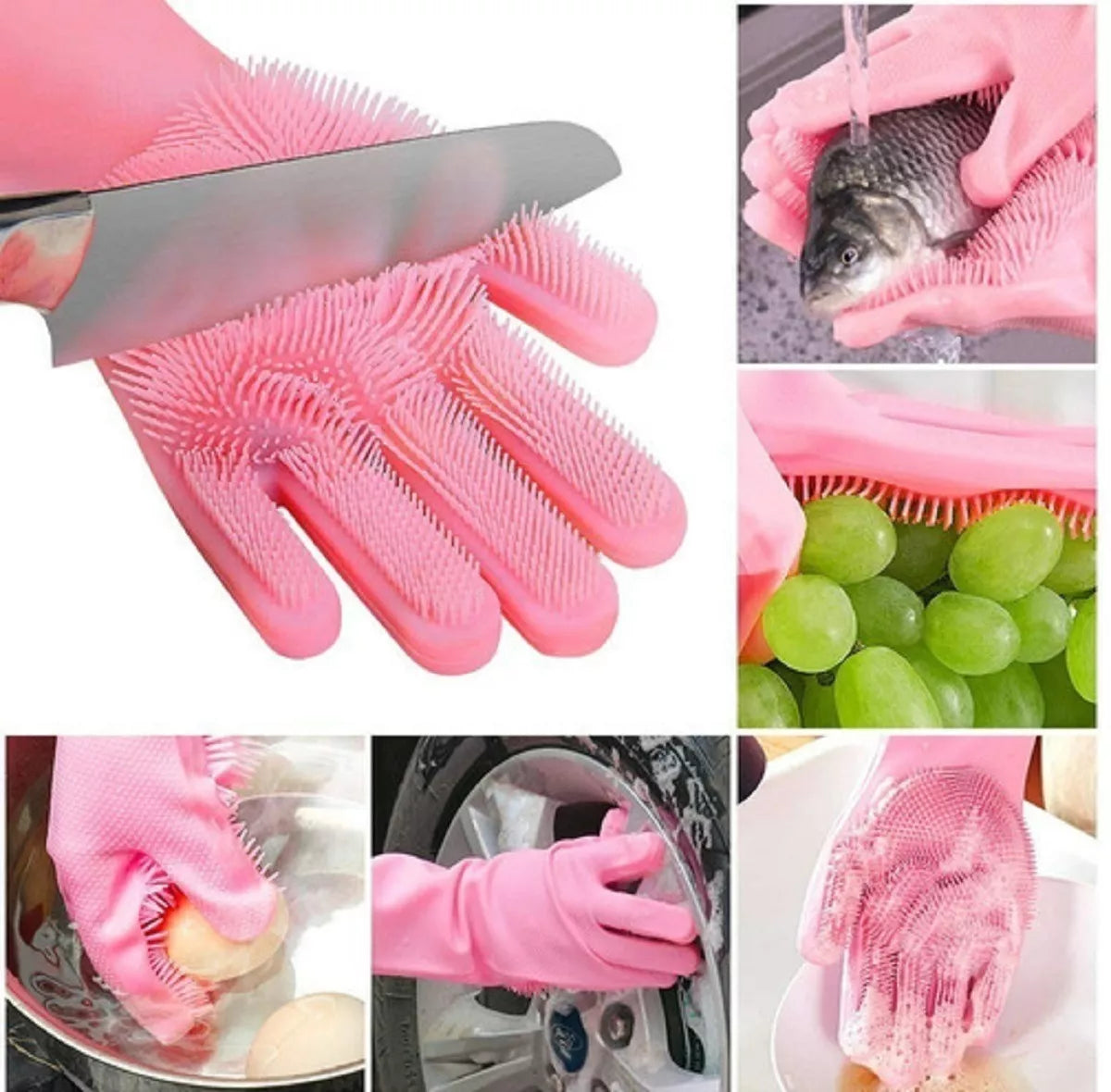 Guantes De Silicona Multiusos Mágicos Limpieza Lavar Loza