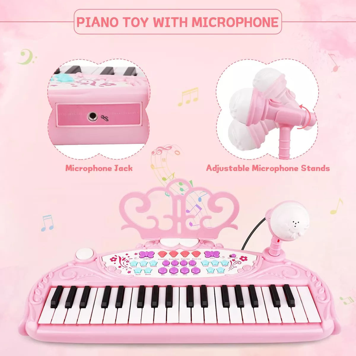 Piano Musical Infantil Teclado Musical 37teclas C/microfono