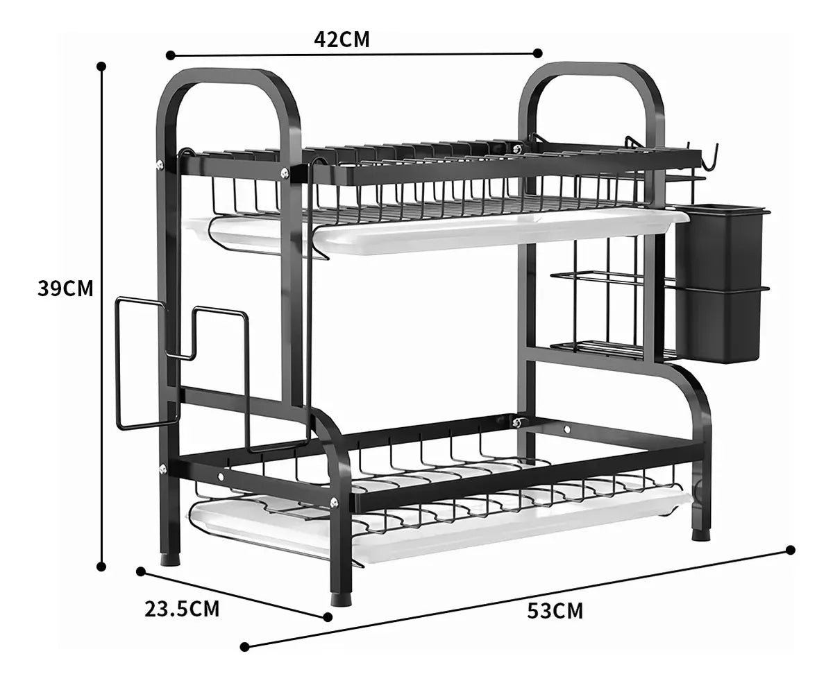 Escurridor De Loza Secaplatos Acero Inoxidable 2 Niveles
