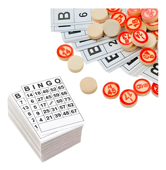Bingo Clasico De Madera Loto Bolsa Juego De Loteria Numeros