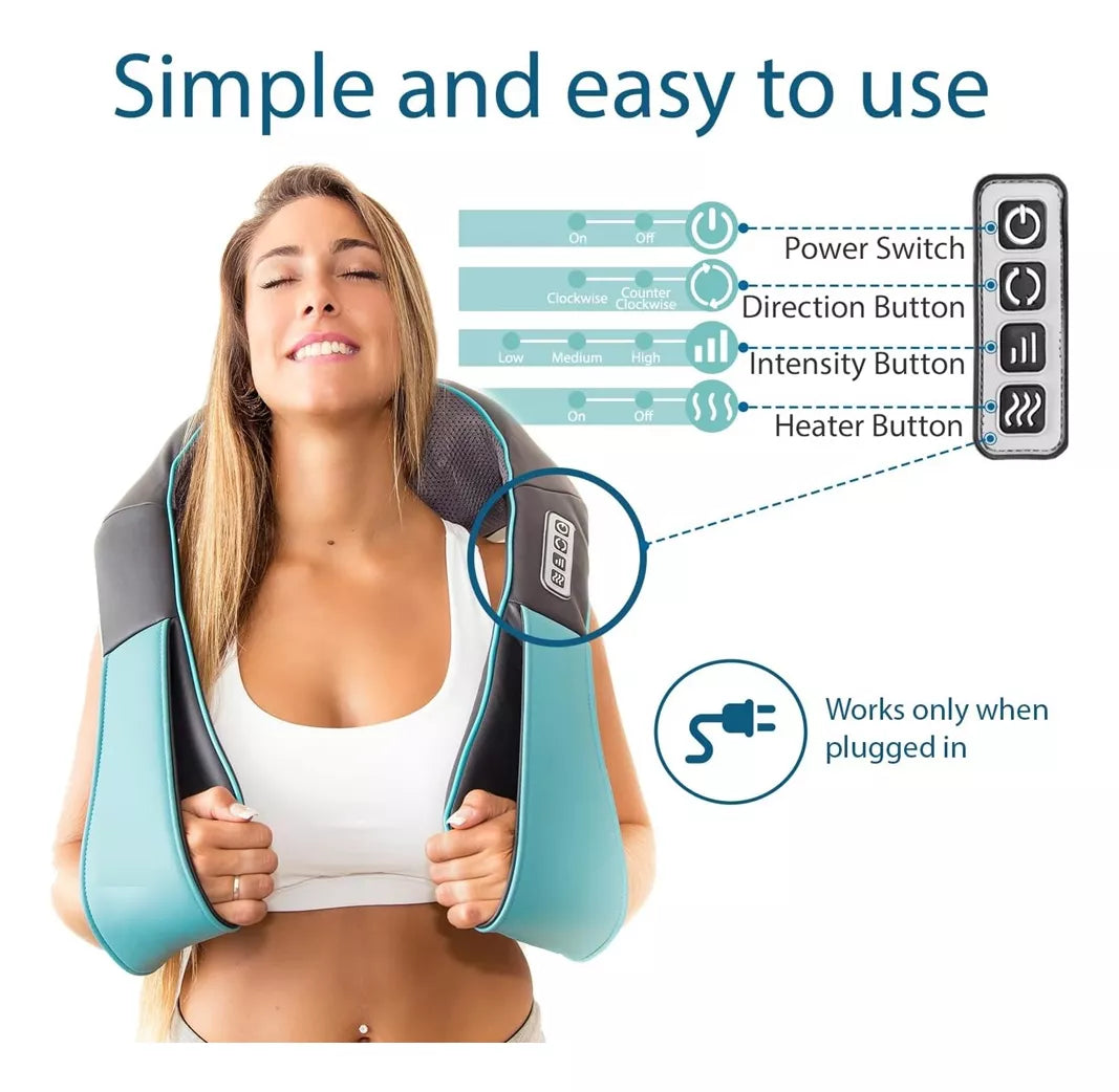 Masajeador Cervical Electrico Hombros Cuello Espalda 220v