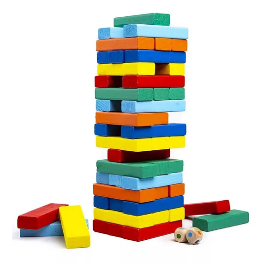 Jenga Colores 54 Piezas Juego Educativo Yenga Juego Mesa