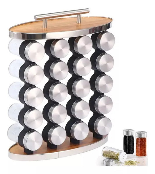 Porta Especiero Madera Condimentos Especieros 20 Frascos