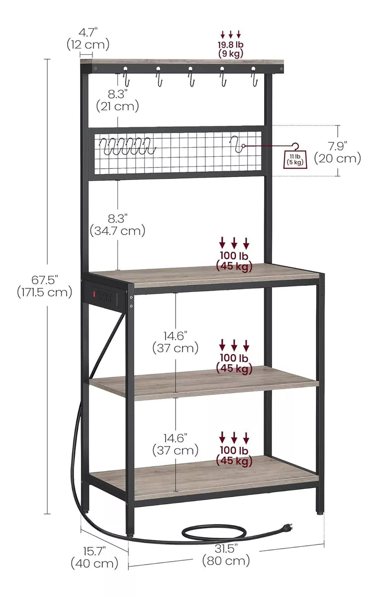 Estante Acero Vintage Rack Organizador Metal Multifuncional