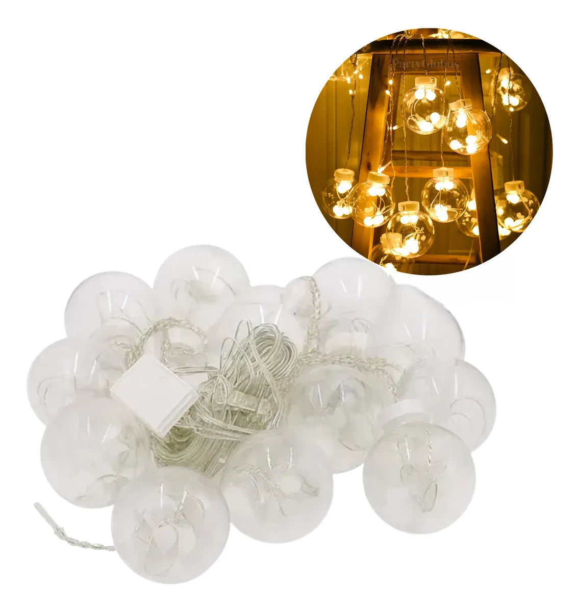 Luz Led Cascada Esferas Decorativa Navidad Guirnalda Adorno