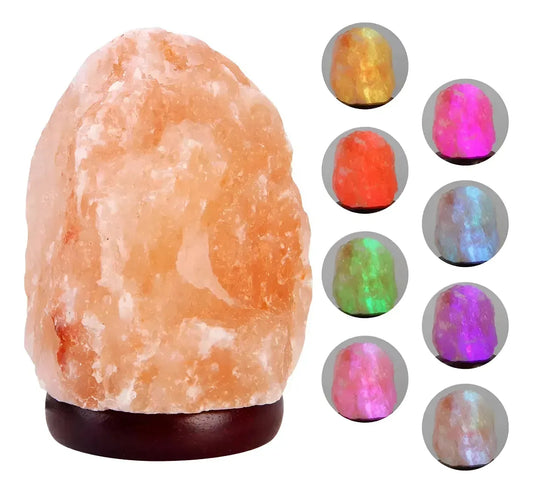 Lampara De Sal Del Himalaya Luz Multicolor Decorativa Rgb