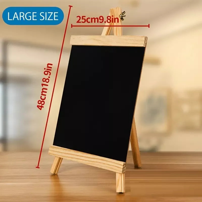 Pizarra Negra De Tiza Marco Atril Madera Publicidad 25x48cm