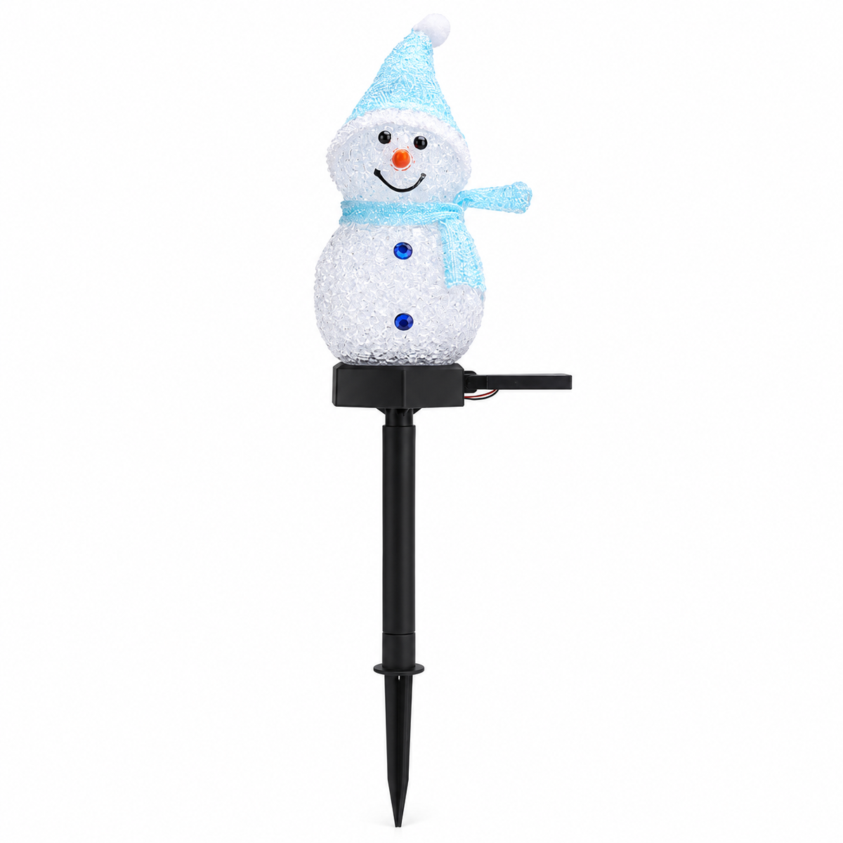 Pack 2 Estacas Solar Muñeco De Nieve Decoración Navidad Luz Solar