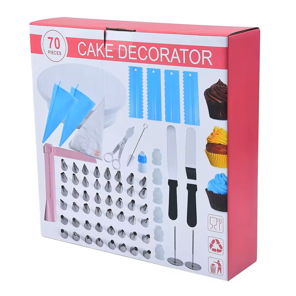 Kit x70 pcs De Decoración De Tortas Reposteria + Base Torta