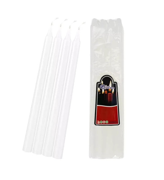 Pack X4 Velas Lisa Sin Aroma Velas Lisas Blanca 17cm