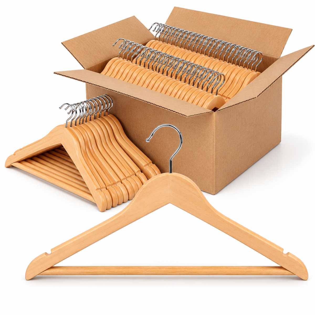 X100 Ganchos Madera Para Ropa Colgador Perchas De Ropa