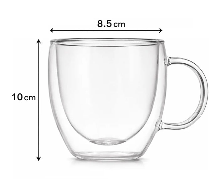 Taza Espresso Doble Vidrio 250ml Termica Cafe Transparente