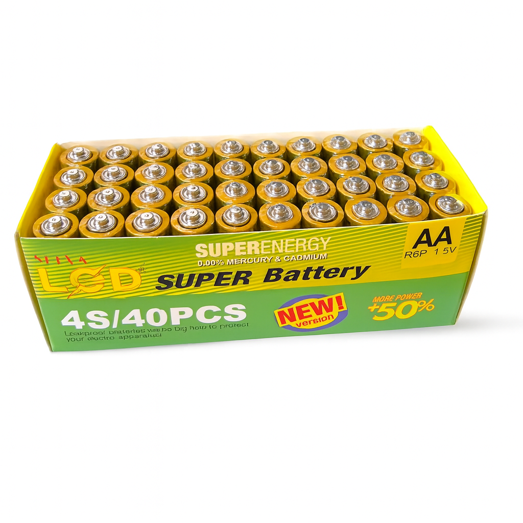 X40 Pack Pilas Aa Lcd Caja Baterias Tamaño Doble Aa