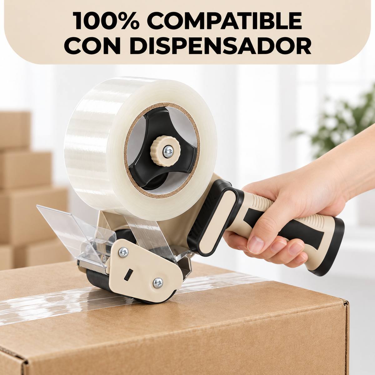 Cinta Adhesiva De Embalaje Transparente 100 Mts X 4.8 Cm