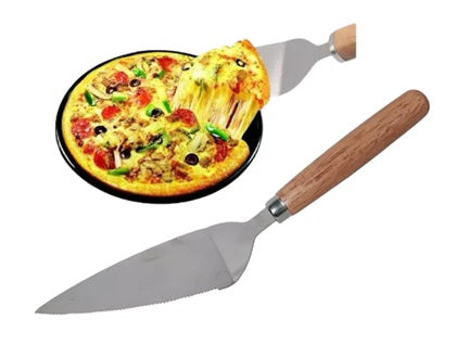 Espatula Para Cortar Picar Pizza Con Mango De Madera 26cm