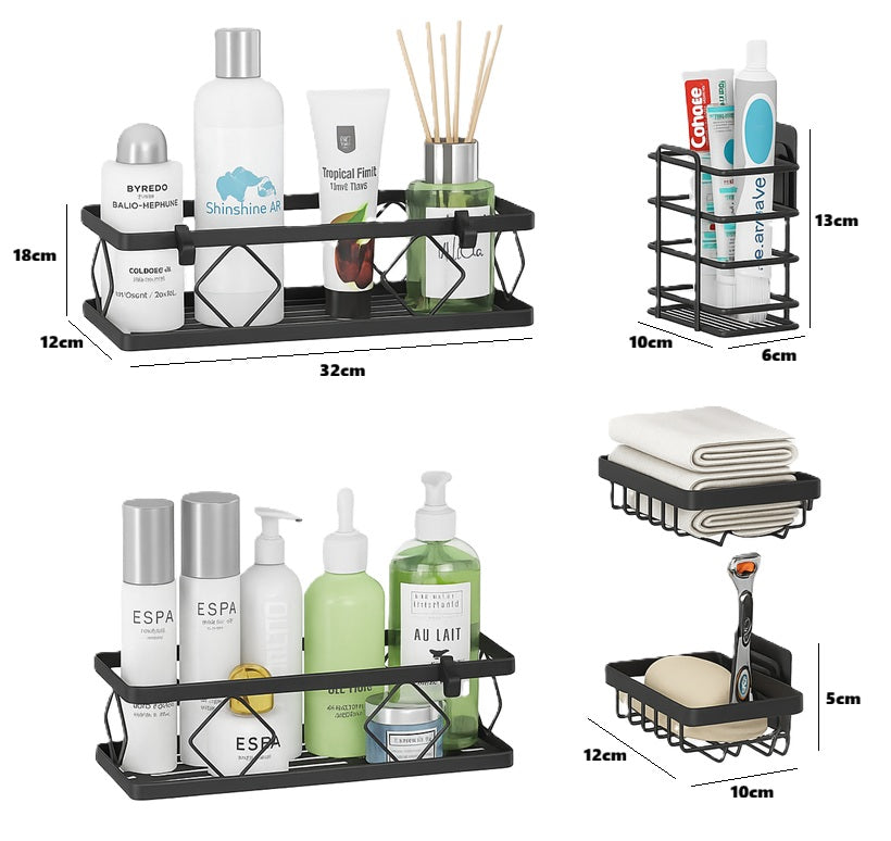 Set X5 Pcs Organizador Ducha Baño Repisa Esquinero Jabonera