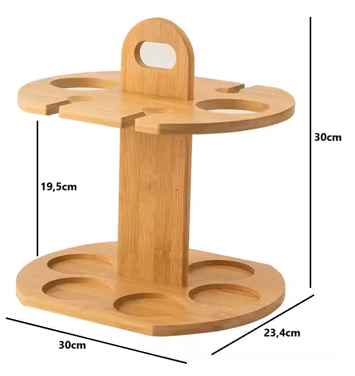 Porta Vinos Soporte Para Copas Y Botellas De Vino De Bambu