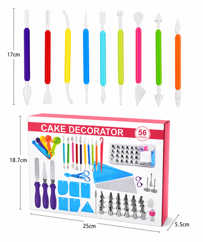Kit Reposteria 56 Pcs Decoracion Tortas Cupcakes Pasteleria
